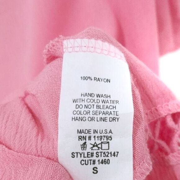 Miami Pink Cold Shoulder Boho Cami Top sz S - Picture 4 of 8